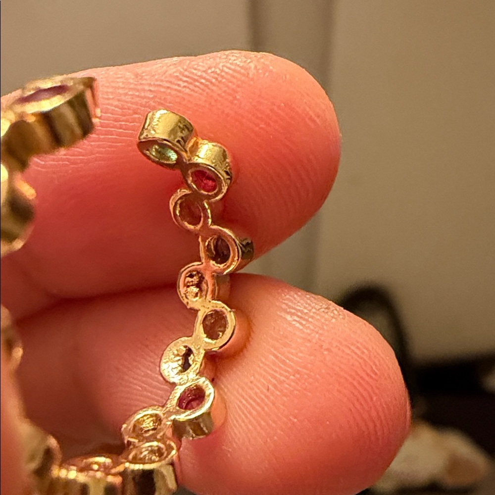 Elegant Multi-Color Gemstone Gold Ring - Picture 5 of 7
